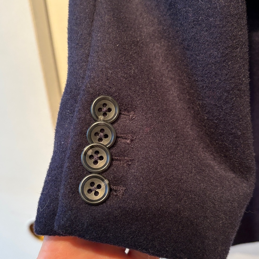 Emerson Fry James Navy Wool Cashmere Blend Blazer S - Picture 8 of 14